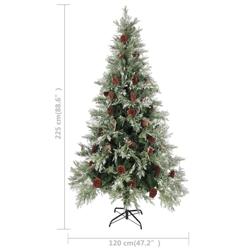 Árvore de Natal com pinhas 225 cm PVC e PE verde e branco - Image 5
