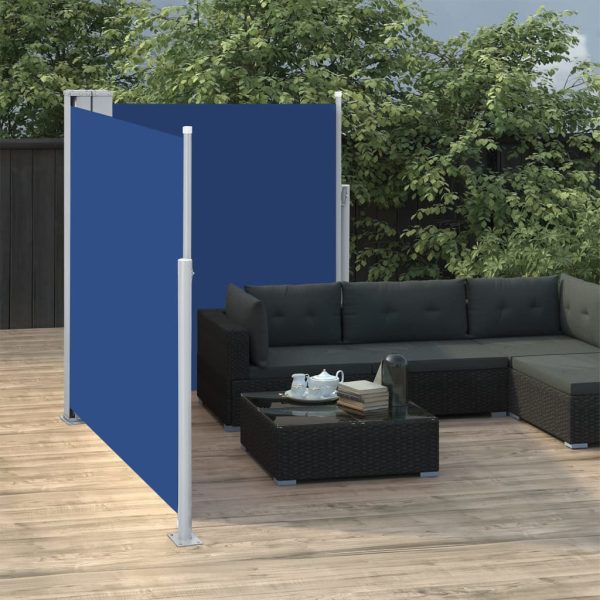 Toldo lateral retrátil 160x600 cm azul - Image 3