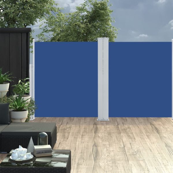 Toldo lateral retrátil 160x600 cm azul