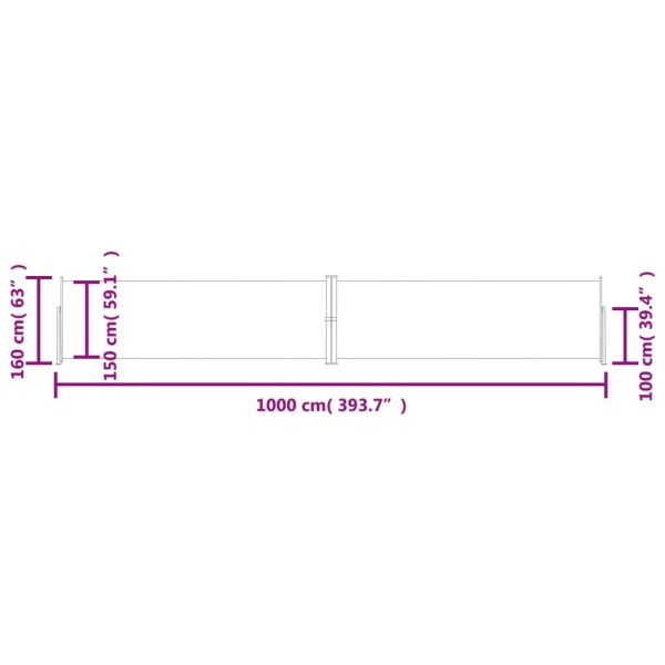 Toldo lateral retrátil 160x1000 cm antracite - Image 8