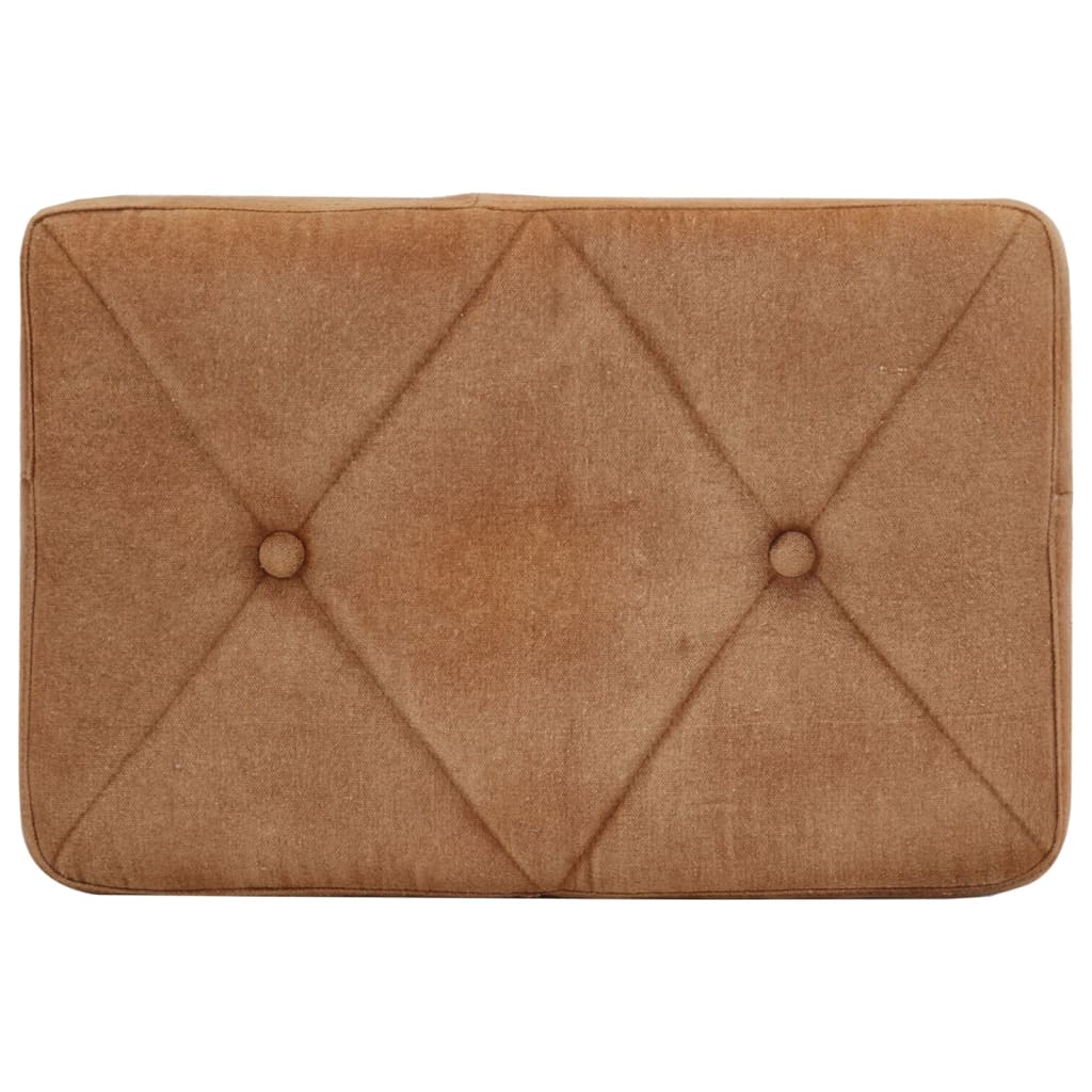 Poltrona de apoio com banco para os pés lona castanho - Image 9