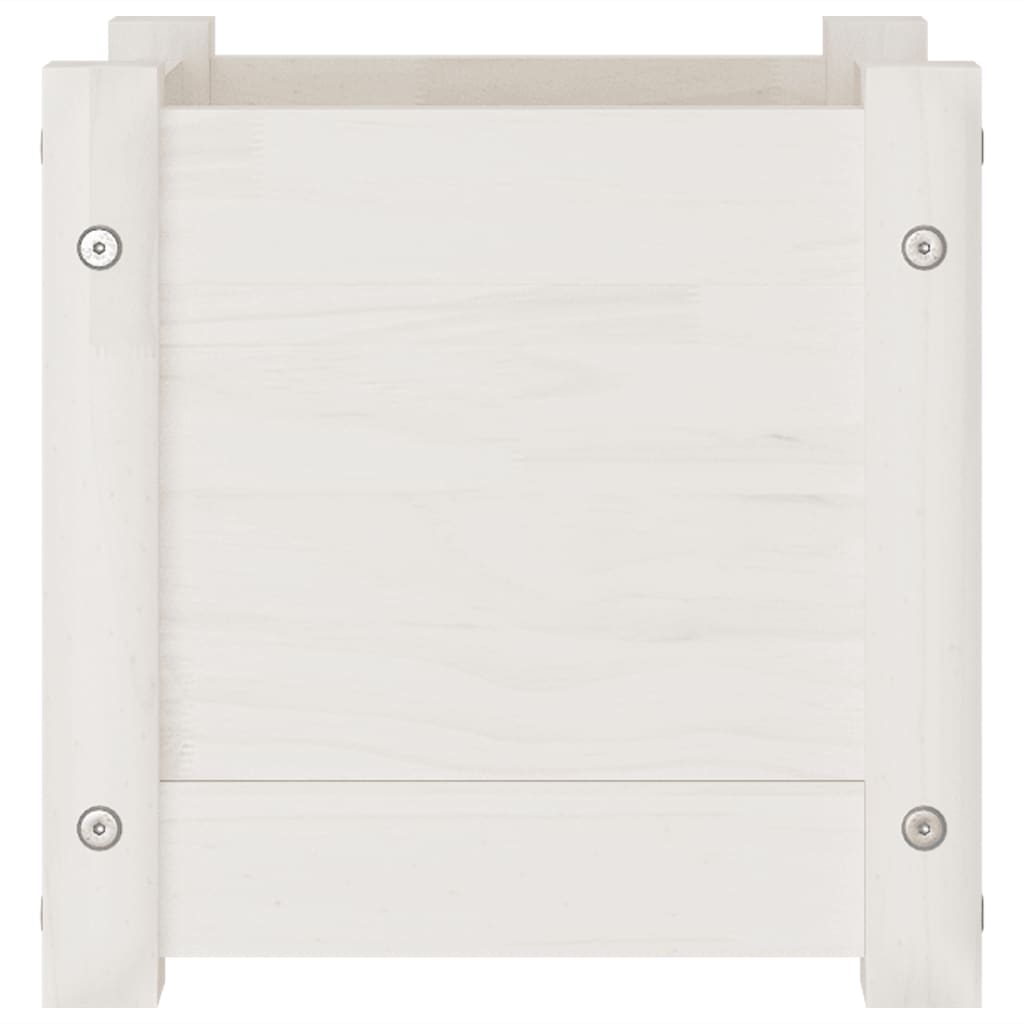 Vaso/floreira de jardim 31x31x31 cm pinho maciço branco - Image 4