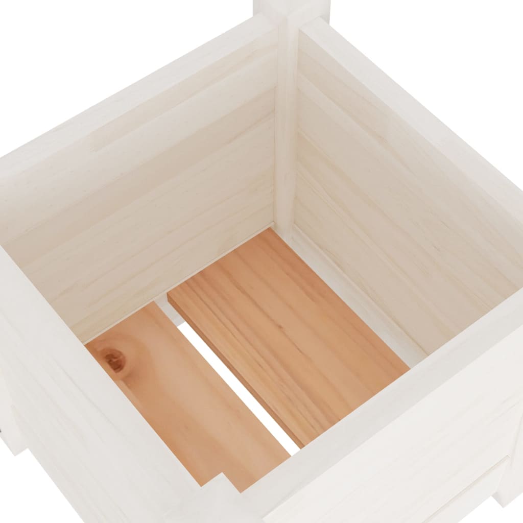 Vaso/floreira de jardim 31x31x31 cm pinho maciço branco - Image 6