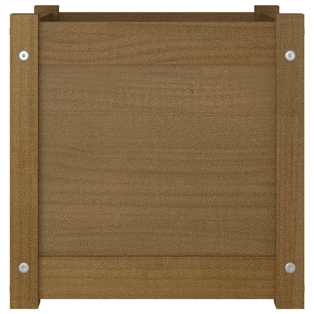 Vasos/floreiras 2 pcs 40x40x40 cm pinho maciço castanho mel - Image 5