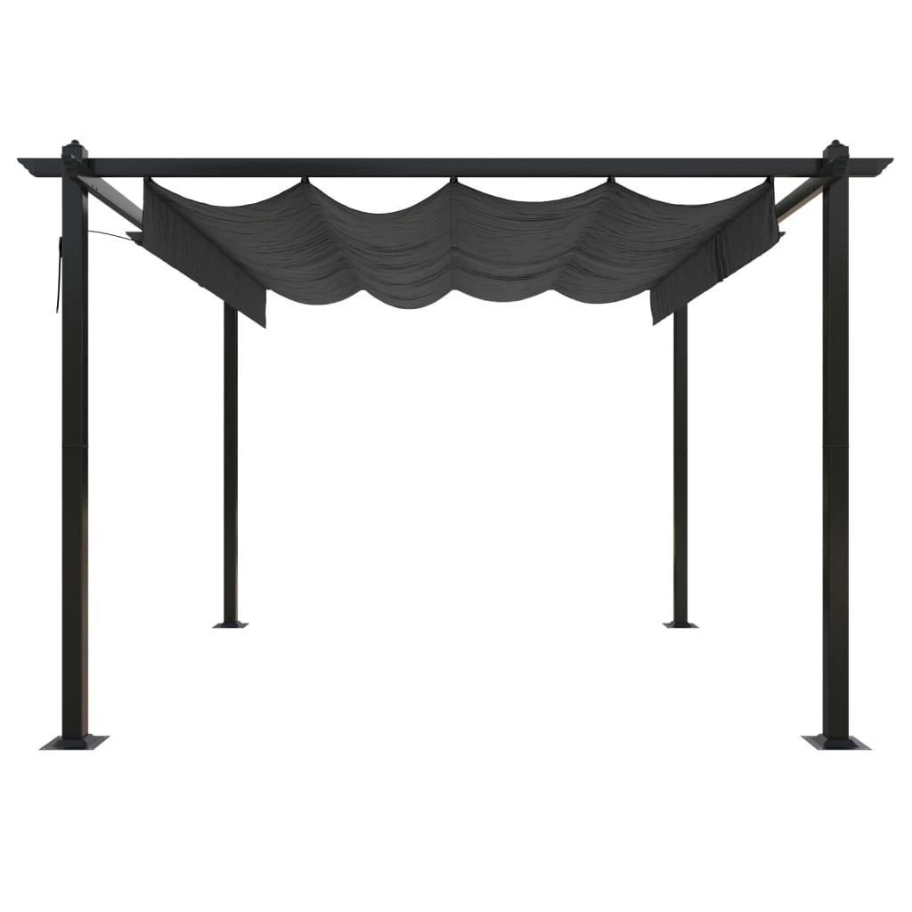 Gazebo de jardim com telhado retrátil 3x3 m antracite - Image 3