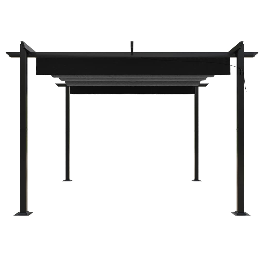 Gazebo de jardim com telhado retrátil 3x3 m antracite - Image 4
