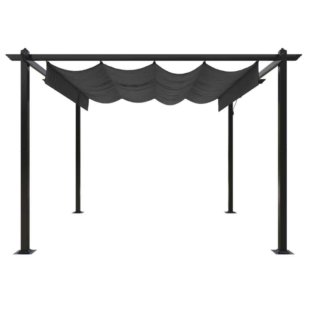 Gazebo de jardim com telhado retrátil 3x3 m antracite - Image 5
