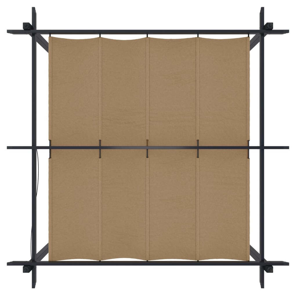 Gazebo de jardim com telhado retrátil 3x3 m cinza-acastanhado - Image 7
