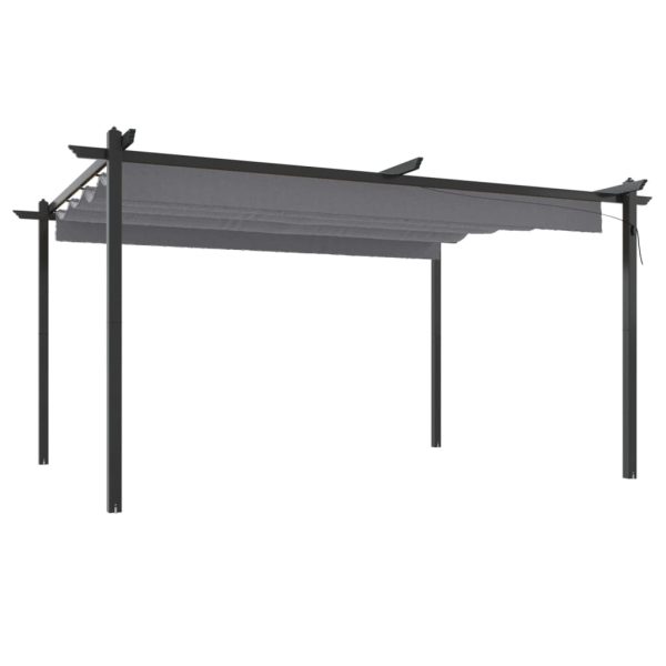 Gazebo de jardim com telhado retrátil 4x3 m antracite - Image 2