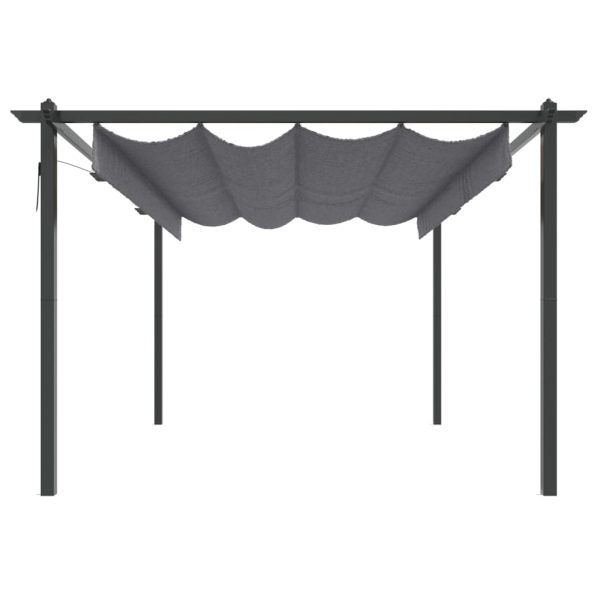 Gazebo de jardim com telhado retrátil 4x3 m antracite - Image 4