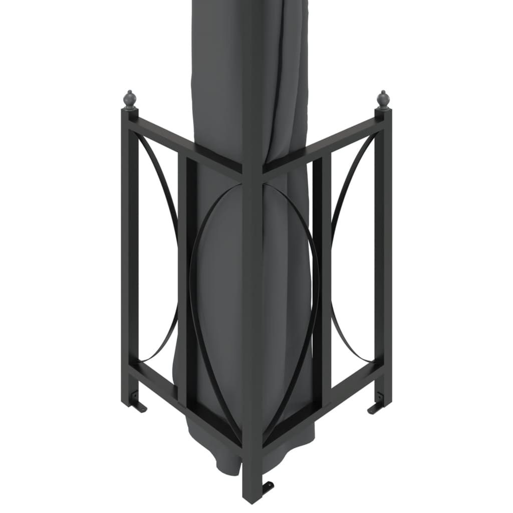 Gazebo com paredes laterais e telhado duplo 3x3 m cor antracite - Image 5