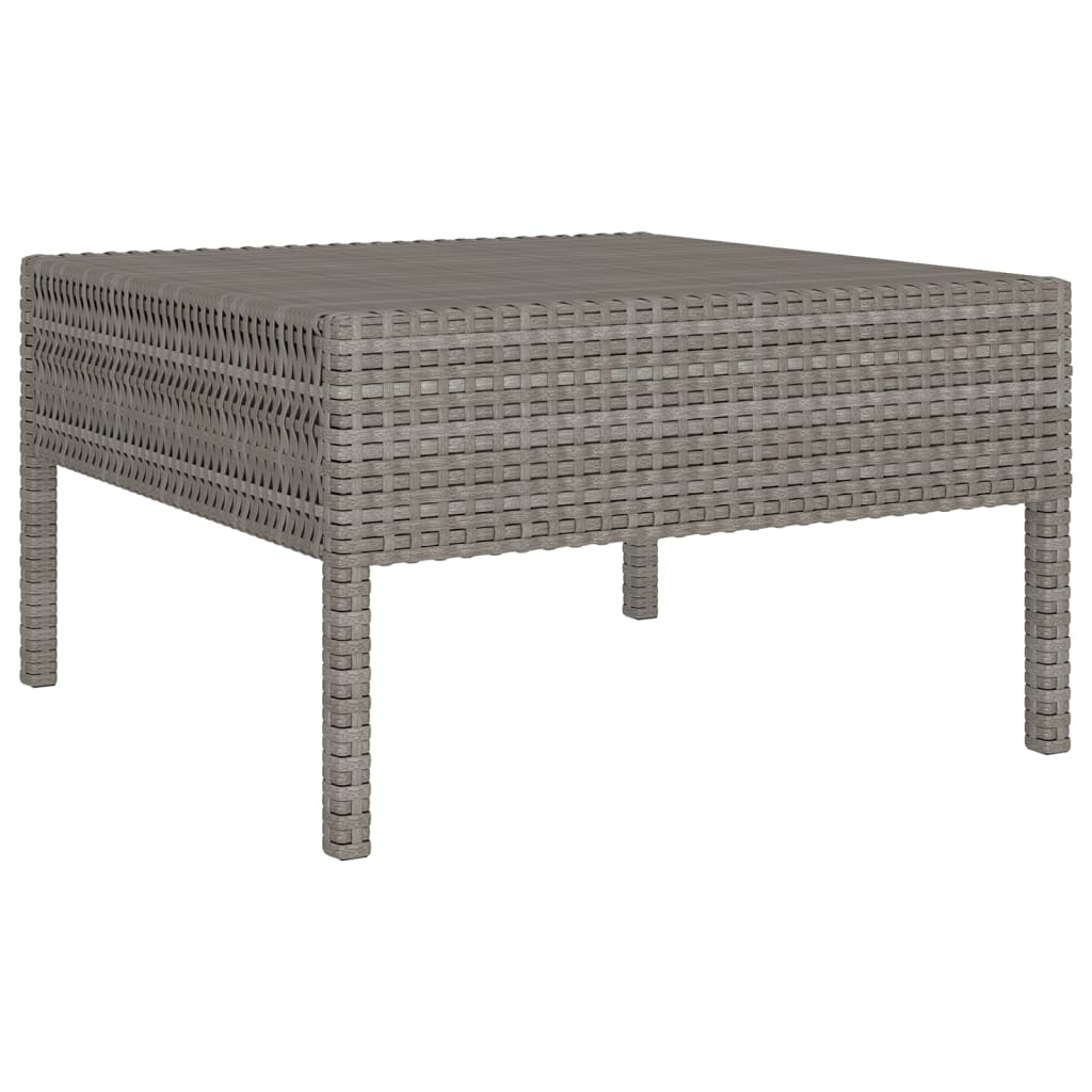12 pcs conjunto lounge de jardim c/ almofadões vime PE cinzento - Image 3