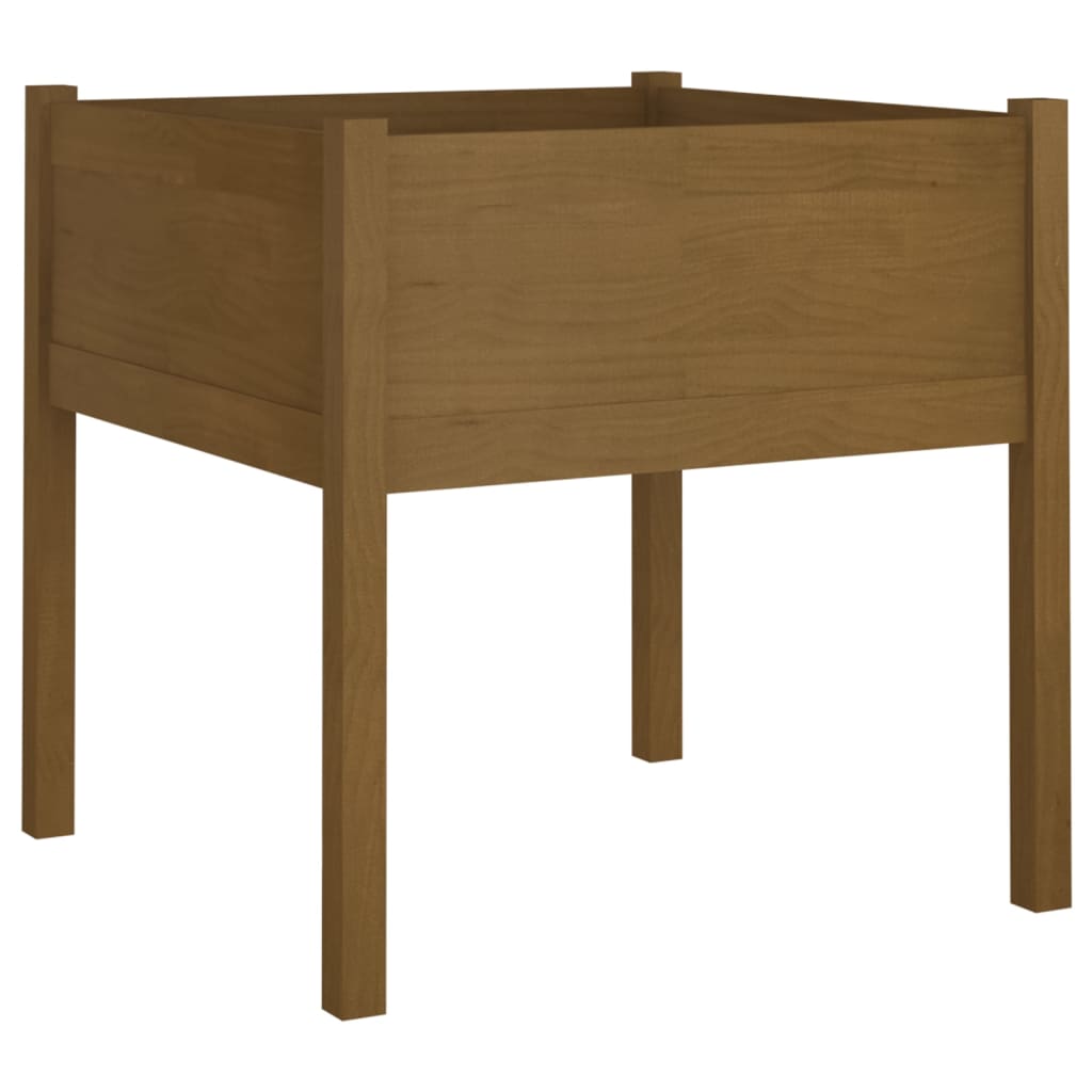Vaso/floreira jardim 2 pcs 70x70x70cm pinho maciço castanho mel - Image 4