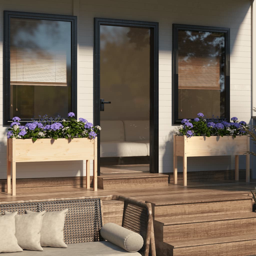 Vasos/floreiras jardim 2 pcs 110x31x70 cm pinho maciço