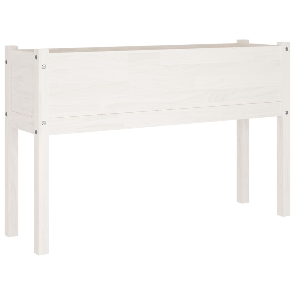 Vasos/floreiras de jardim 2pcs 110x31x70 cm pinho maciço branco - Image 4