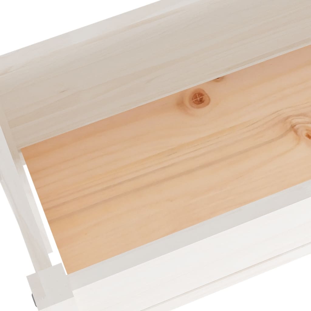 Vasos/floreiras de jardim 2pcs 110x31x70 cm pinho maciço branco - Image 7