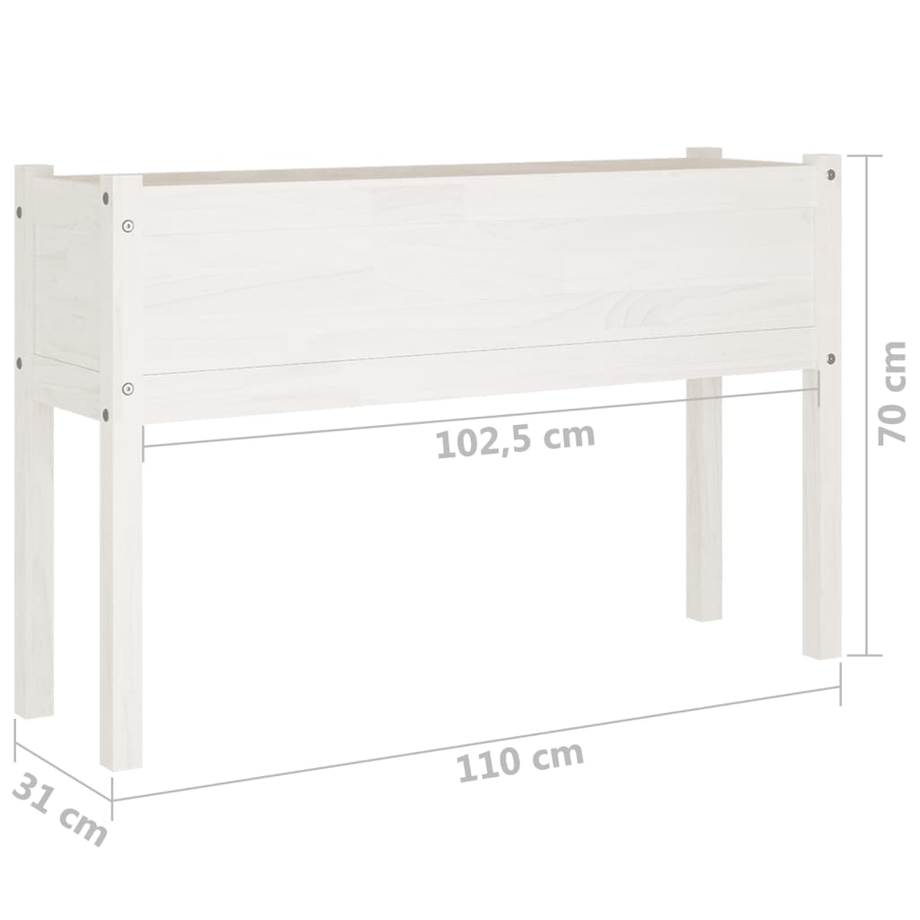 Vasos/floreiras de jardim 2pcs 110x31x70 cm pinho maciço branco - Image 9