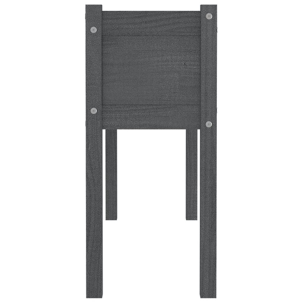 Vasos/floreiras de jardim 2 pcs 110x31x70 cm pinho maciço cinza - Image 6