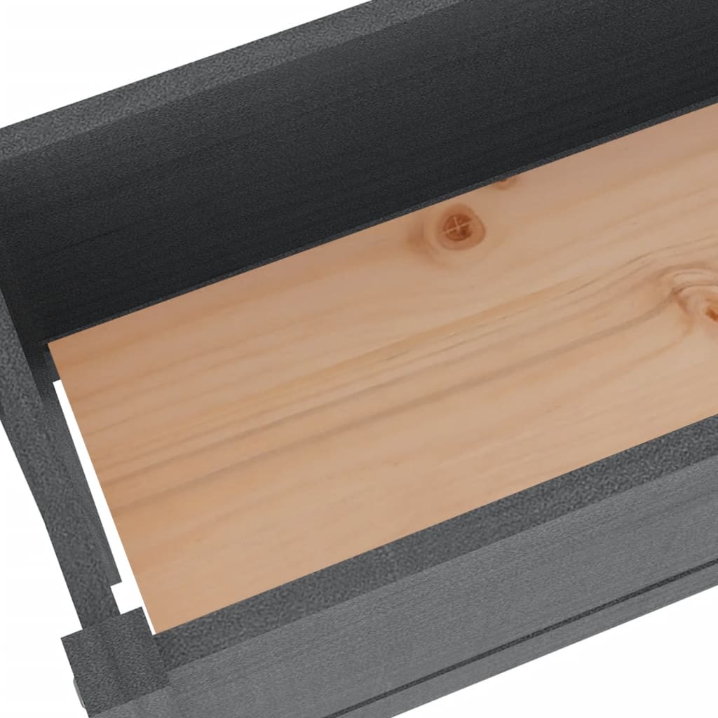 Vasos/floreiras de jardim 2 pcs 110x31x70 cm pinho maciço cinza - Image 7