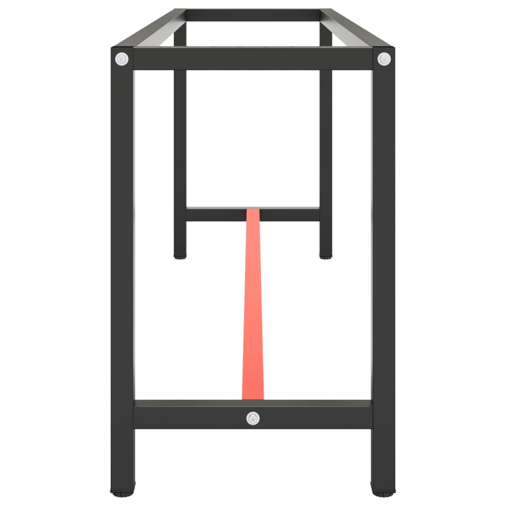 Estrutura p/ bancada 190x50x79 cm metal preto e vermelho mate - Image 4