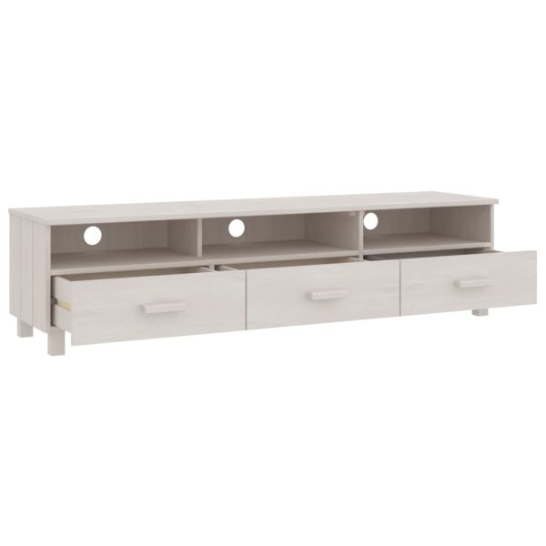 Móvel de TV HAMAR 158x40x40 cm pinho maciço branco - Image 4