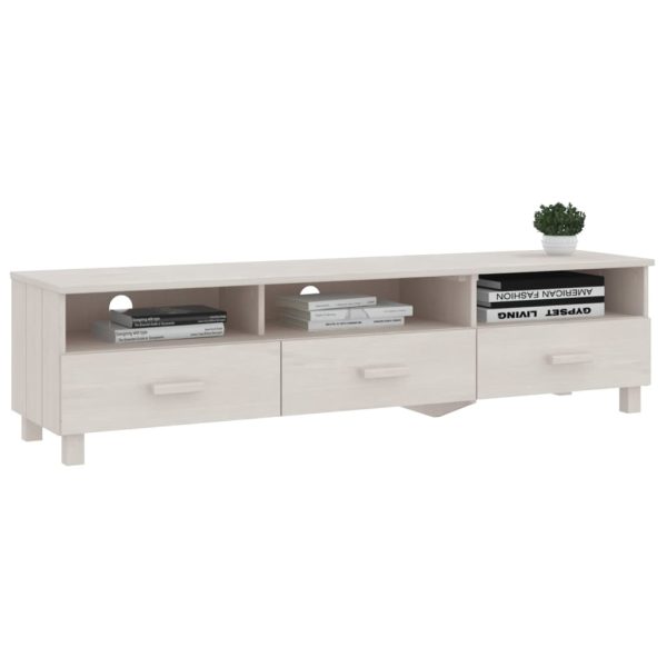 Móvel de TV HAMAR 158x40x40 cm pinho maciço branco - Image 5