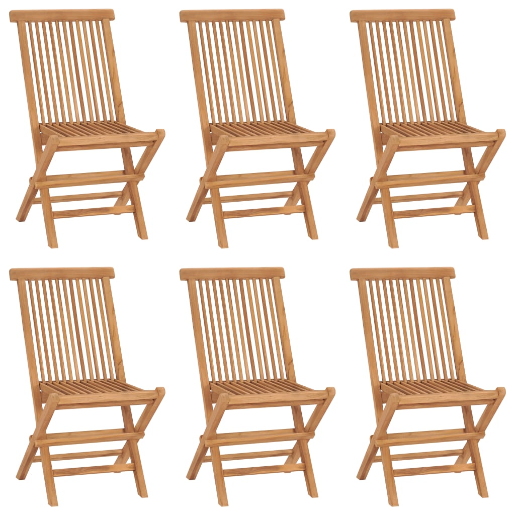 Cadeiras de jardim dobráveis 6 pcs madeira de teca maciça