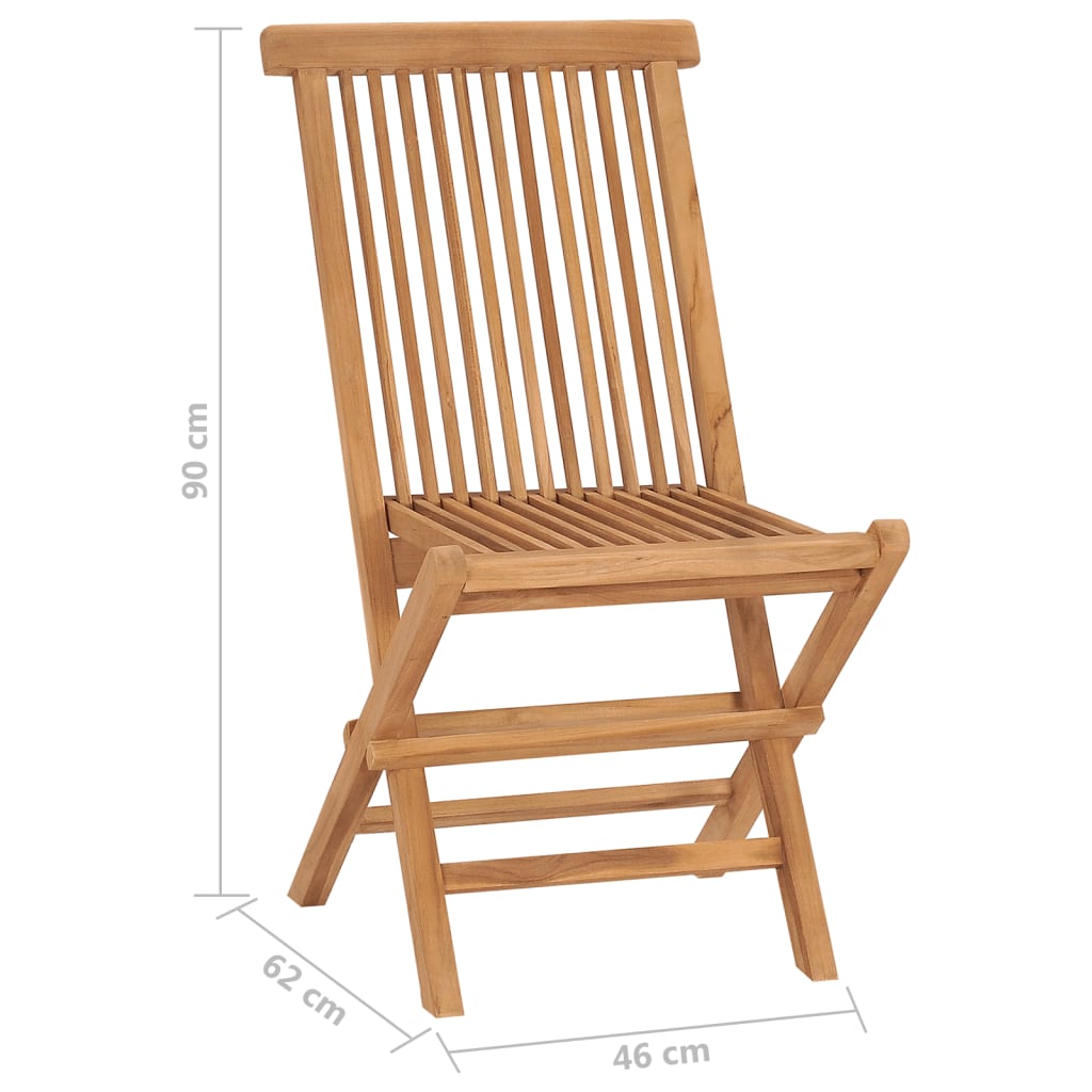 Cadeiras de jardim dobráveis 6 pcs madeira de teca maciça - Image 9