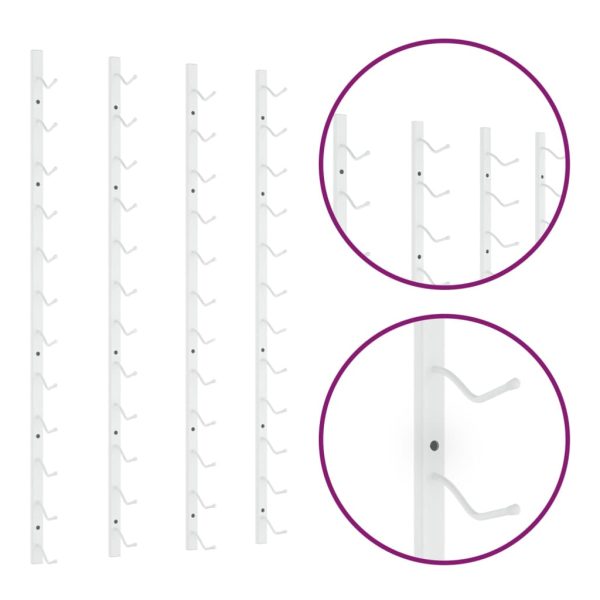 Garrafeira de parede para 12 garrafas 2 pcs ferro branco - Image 3