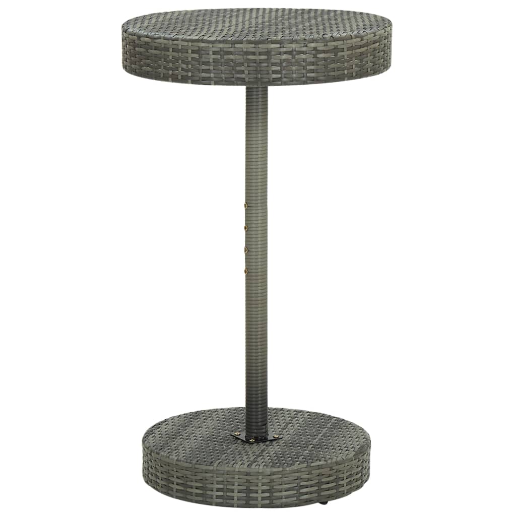 3 pcs conjunto de bar p/ jardim c/ almofadões vime PE cinzento - Image 5