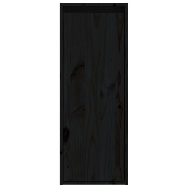 Armários de parede 2 pcs 30x30x80 cm pinho maciço preto - Image 5
