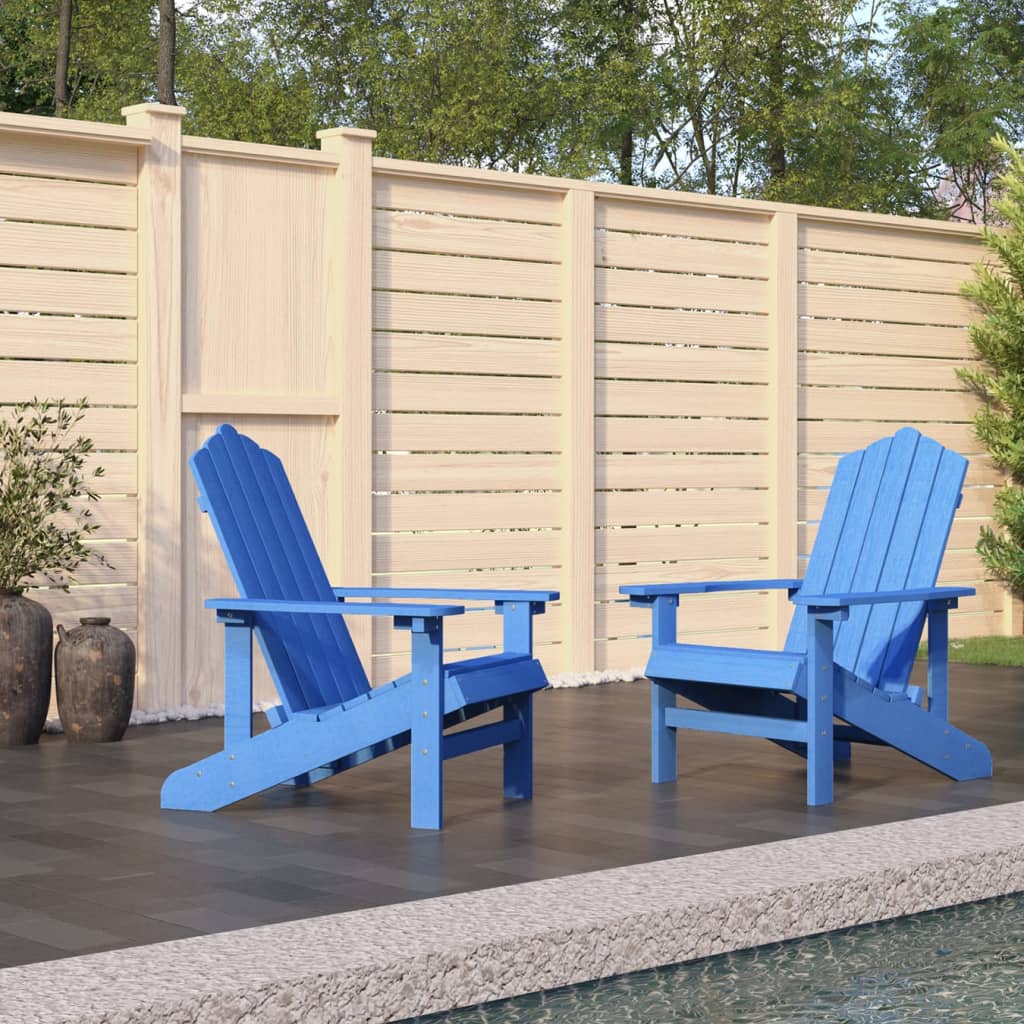 Cadeiras de jardim Adirondack 2 pcs PEAD azul