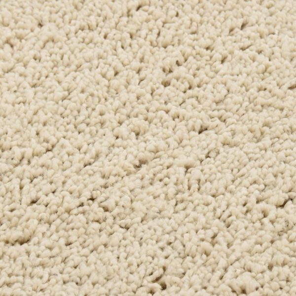 Tapete shaggy 140x200 cm antiderrapante cor creme - Image 4