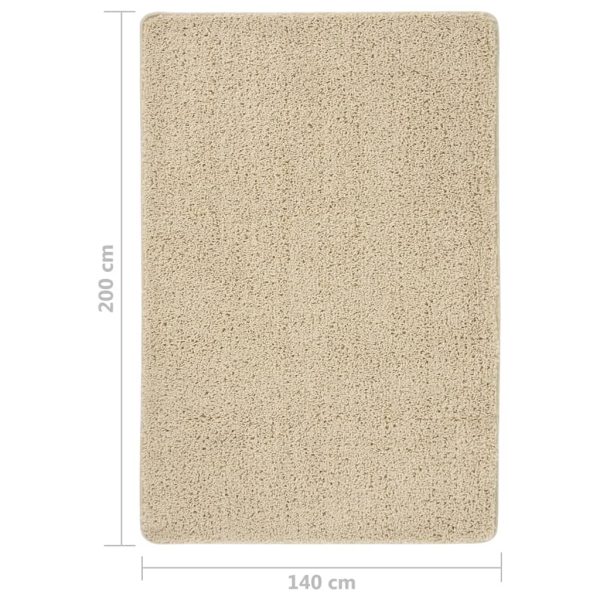 Tapete shaggy 140x200 cm antiderrapante cor creme - Image 5