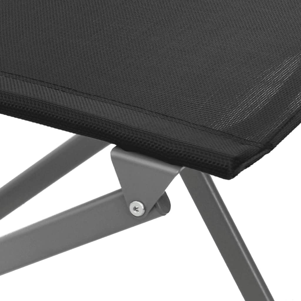 Cadeiras de exterior dobráveis 2 pcs aço e textilene preto - Image 7