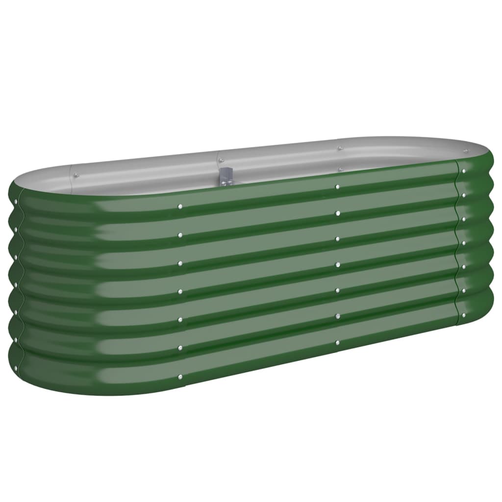 Vaso/floreira de jardim aço revestido a pó 114x40x36 cm verde - Image 2