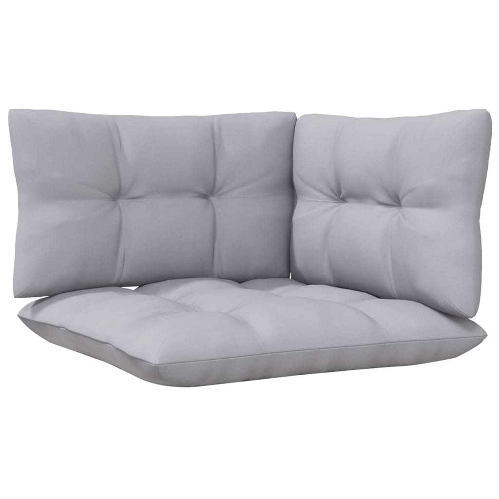 3 pcs conjunto lounge de jardim c/ almofadões cinzentos pinho - Image 4