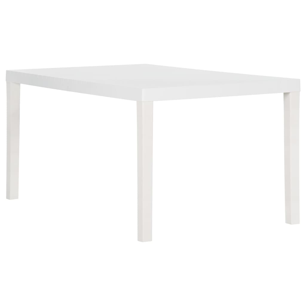 Mesa de jardim 150x90x72 cm PP branco - Image 4