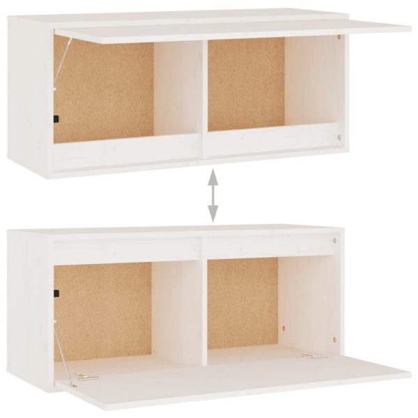 Móveis de TV 2 pcs madeira de pinho maciça branco - Image 6