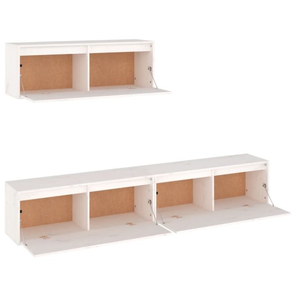 Móveis de TV 3 pcs madeira de pinho maciça branco - Image 3