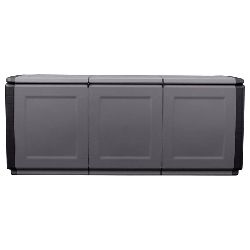 Caixa arrumação p/ jardim 138x53x57cm 330L cinza-escuro e preto - Image 2