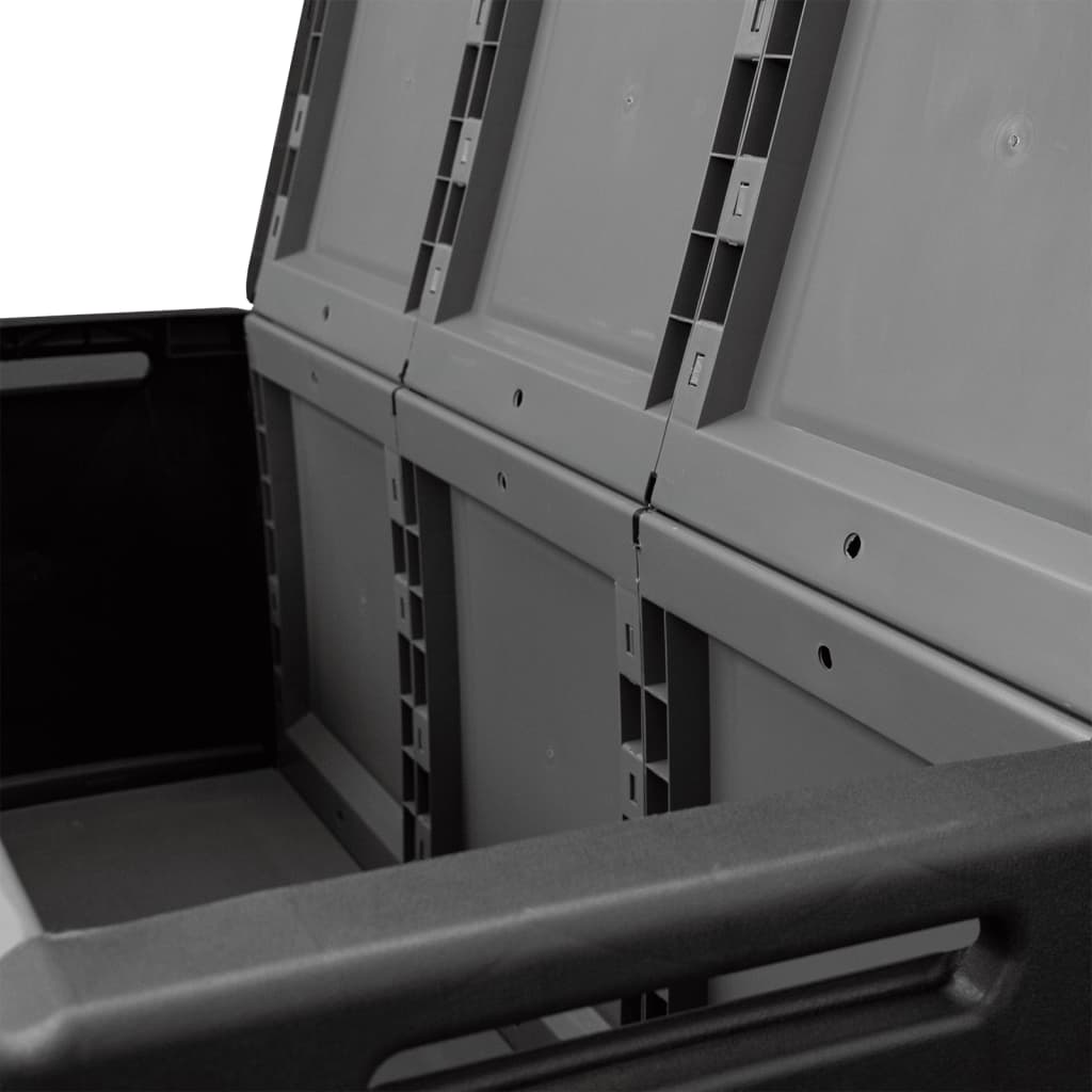 Caixa arrumação p/ jardim 138x53x57cm 330L cinza-escuro e preto - Image 6
