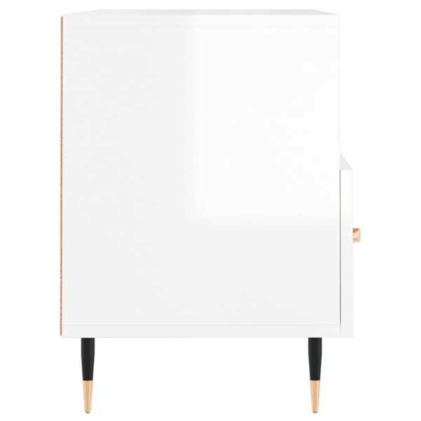 Móvel de TV 80x36x50 cm derivados de madeira branco brilhante - Image 6
