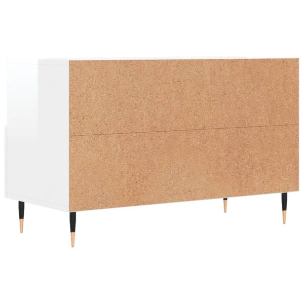 Móvel de TV 80x36x50 cm derivados de madeira branco brilhante - Image 7