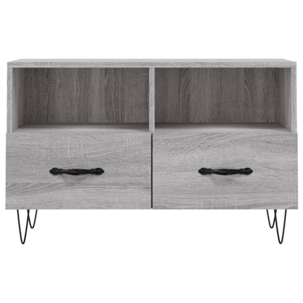 Móvel de TV 80x36x50 cm derivados de madeira cinzento sonoma - Image 4
