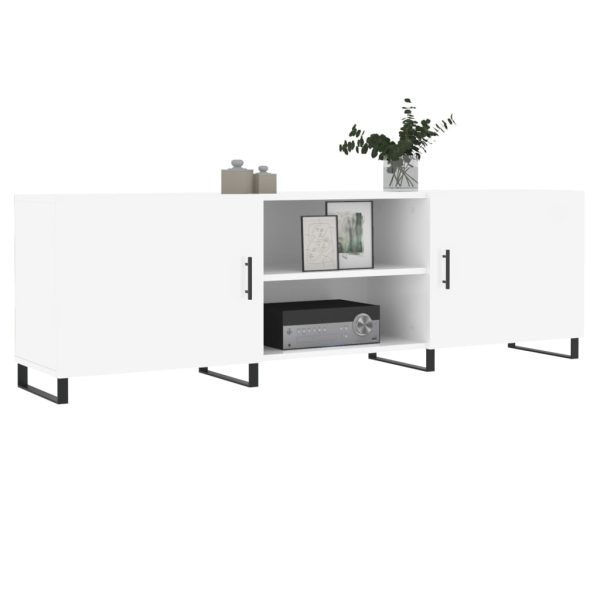 Móvel de TV 150x30x50 cm derivados de madeira branco brilhante - Image 2