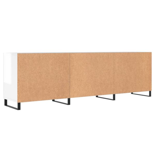 Móvel de TV 150x30x50 cm derivados de madeira branco brilhante - Image 7