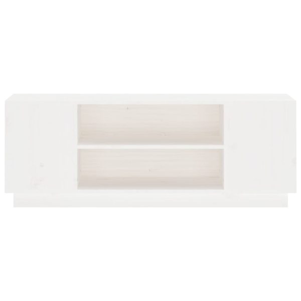 Móvel de TV 110x35x40,5 cm madeira de pinho maciça branco - Image 4