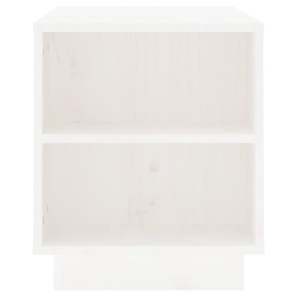 Móvel de TV 110x35x40,5 cm madeira de pinho maciça branco - Image 5
