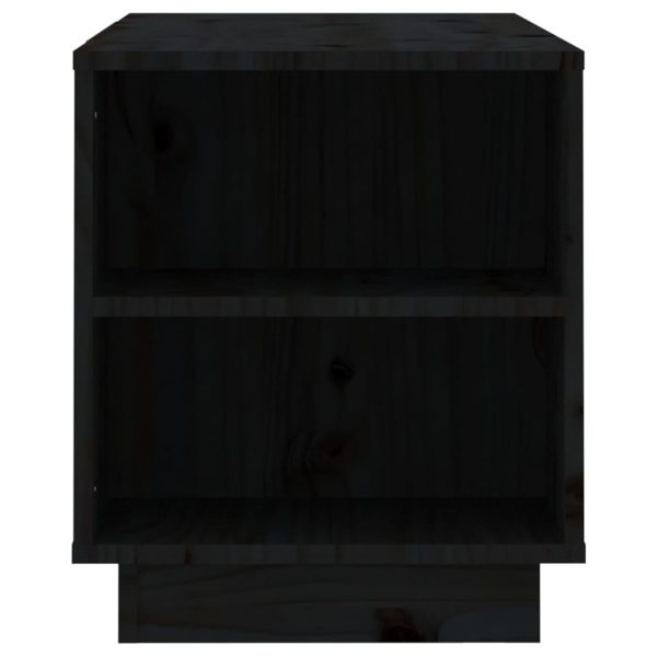 Móvel de TV 110x35x40,5 cm madeira de pinho maciça preto - Image 5